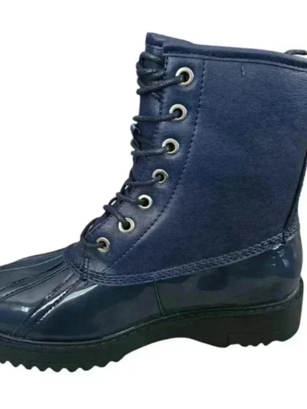 NWT JustFab Amy Blue Utility Rain Outdoor Duck Boots Sz 6